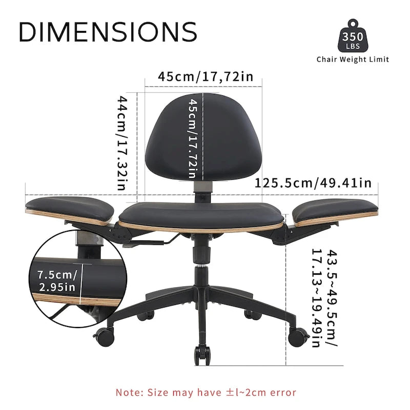 Black Ergonomic Adjustable Multi-Position Meditation Chair
