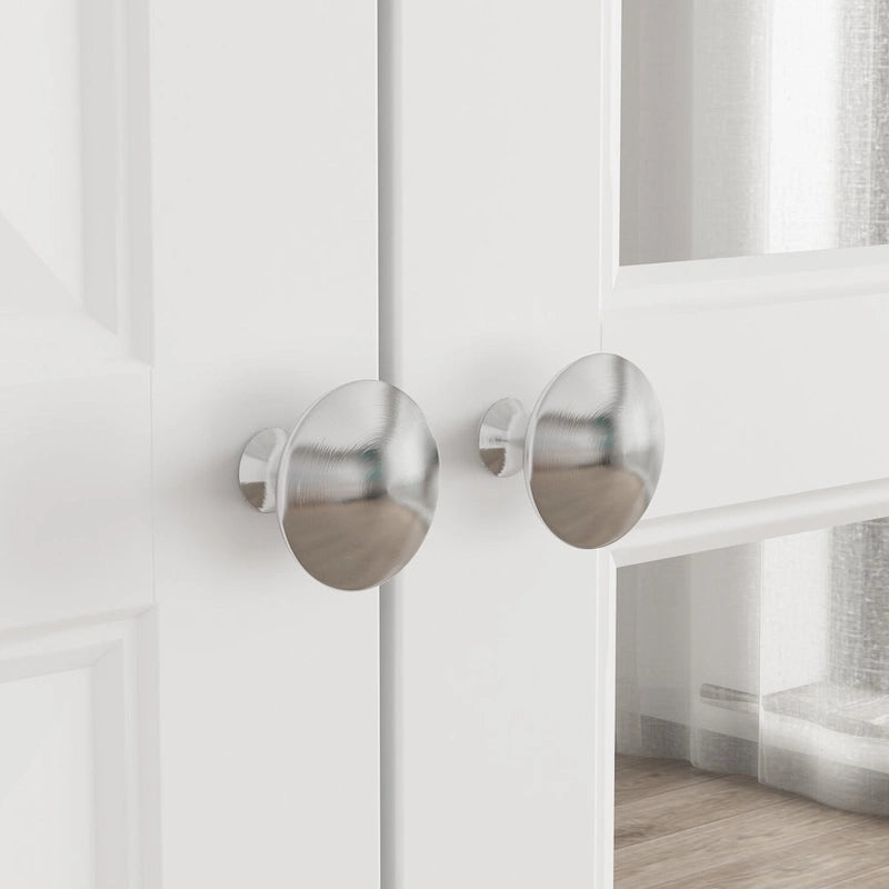 70.9-Inch Tall White Lacquer Wardrobe Armoire with Mirror Doors