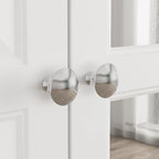 70.9-Inch Tall White Lacquer Wardrobe Armoire with Mirror Doors