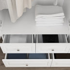 70.9-Inch Tall White Lacquer Wardrobe Armoire with Mirror Doors