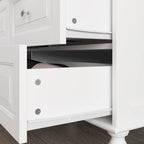 70.9-Inch Tall White Lacquer Wardrobe Armoire with Mirror Doors