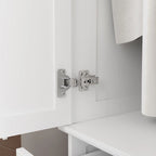 70.9-Inch Tall White Lacquer Wardrobe Armoire with Mirror Doors