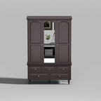 70.9-Inch Tall White Lacquer Wardrobe Armoire with Mirror Doors