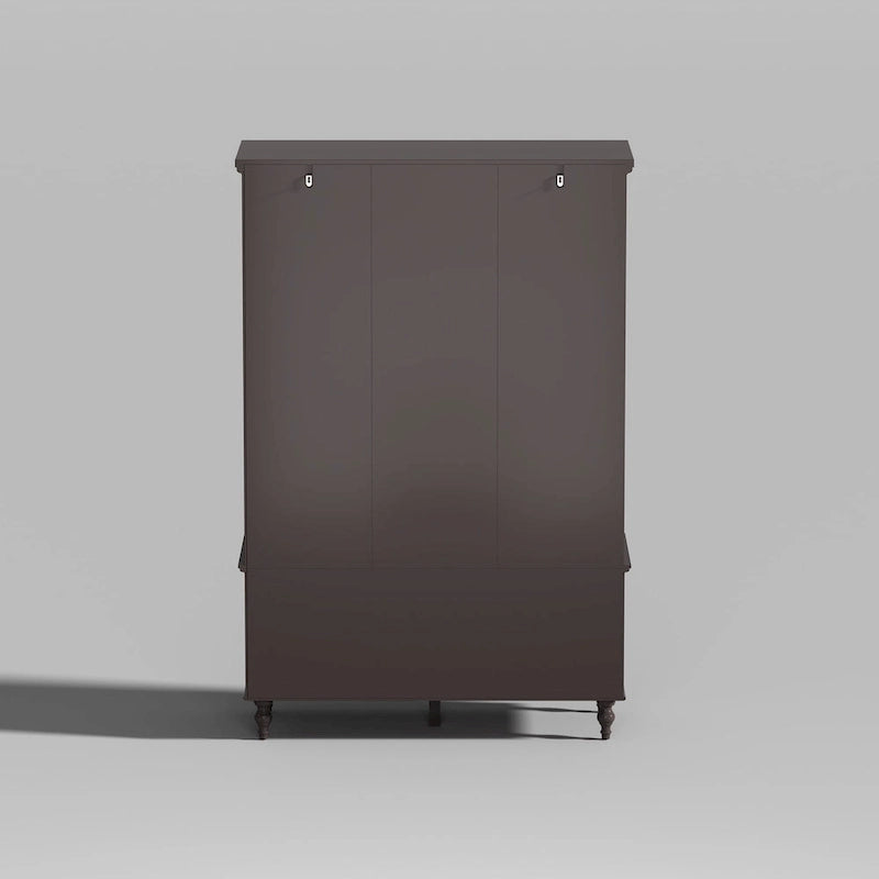 70.9-Inch Tall White Lacquer Wardrobe Armoire with Mirror Doors