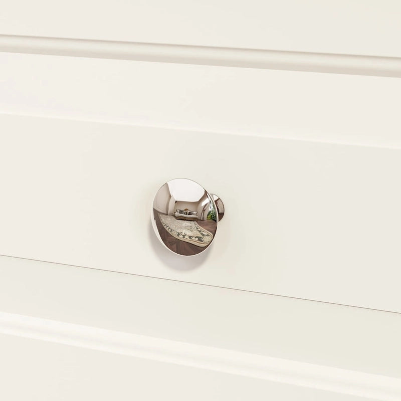 70.9-Inch Tall White Lacquer Wardrobe Armoire with Mirror Doors