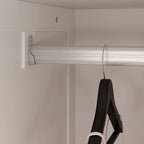 70.9-Inch Tall White Lacquer Wardrobe Armoire with Mirror Doors