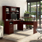 60-Inch Computer Desk with Drawers and Storage Shelves