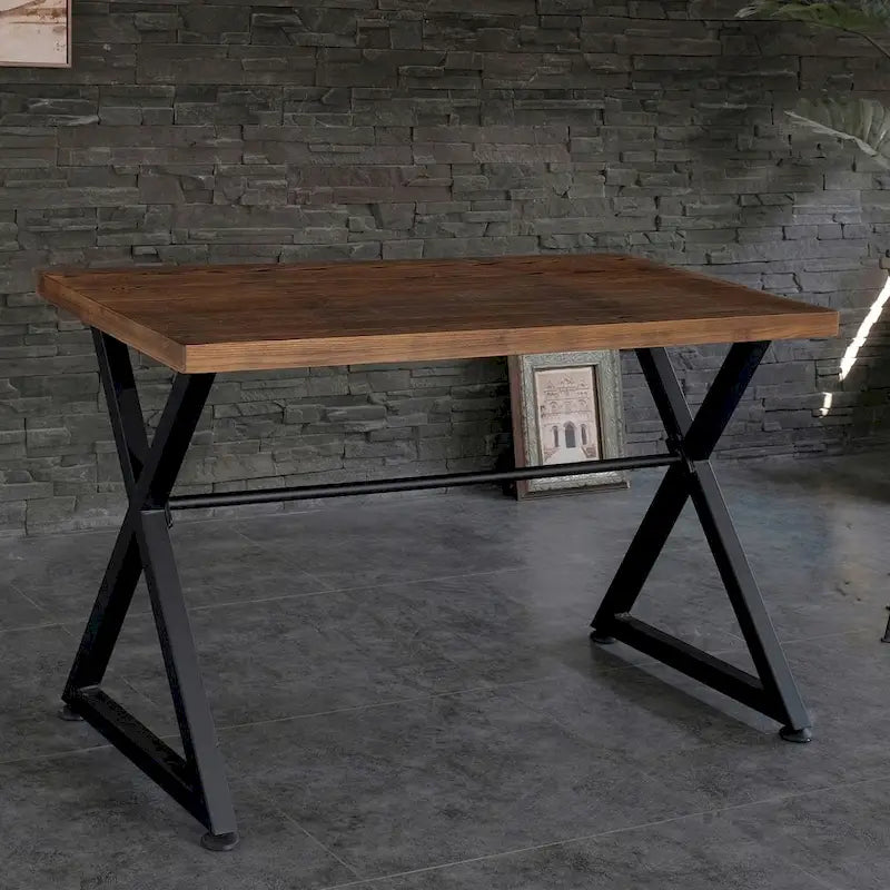 Industrial Style Computer Desk with Metal Frame