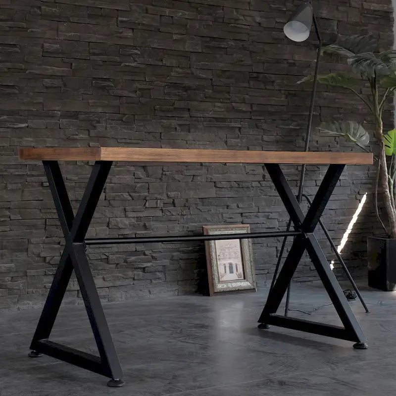 Industrial Style Computer Desk with Metal Frame