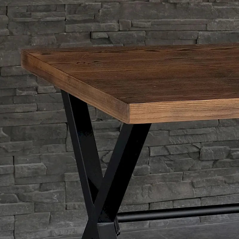 Industrial Style Computer Desk with Metal Frame