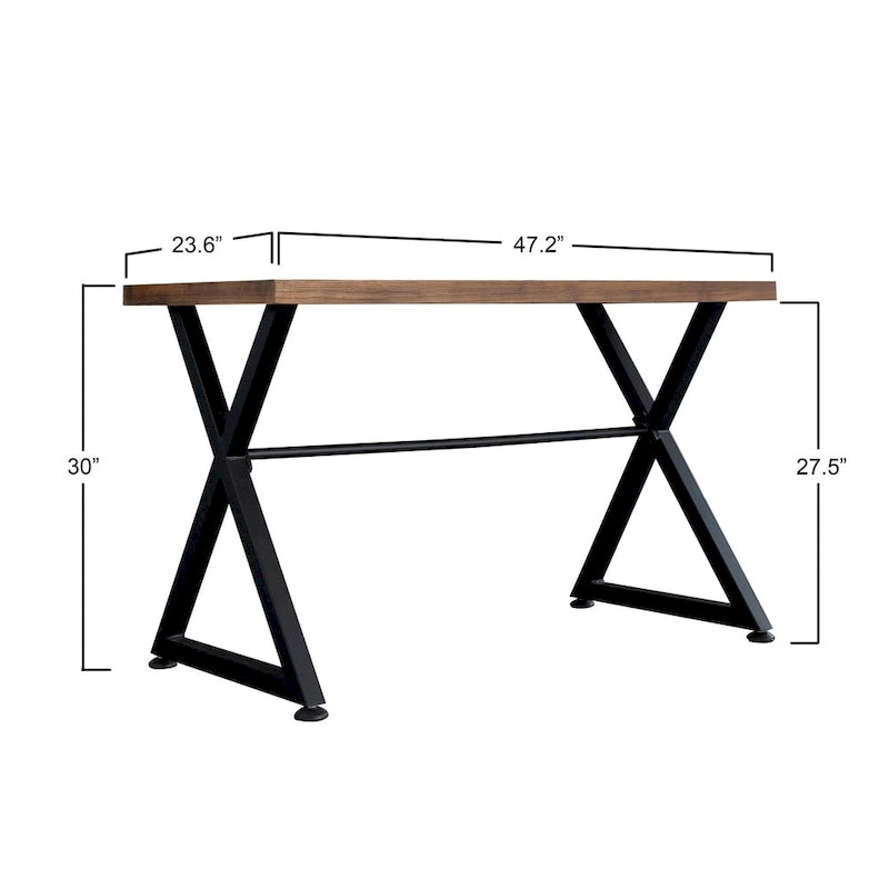 Industrial Style Computer Desk with Metal Frame