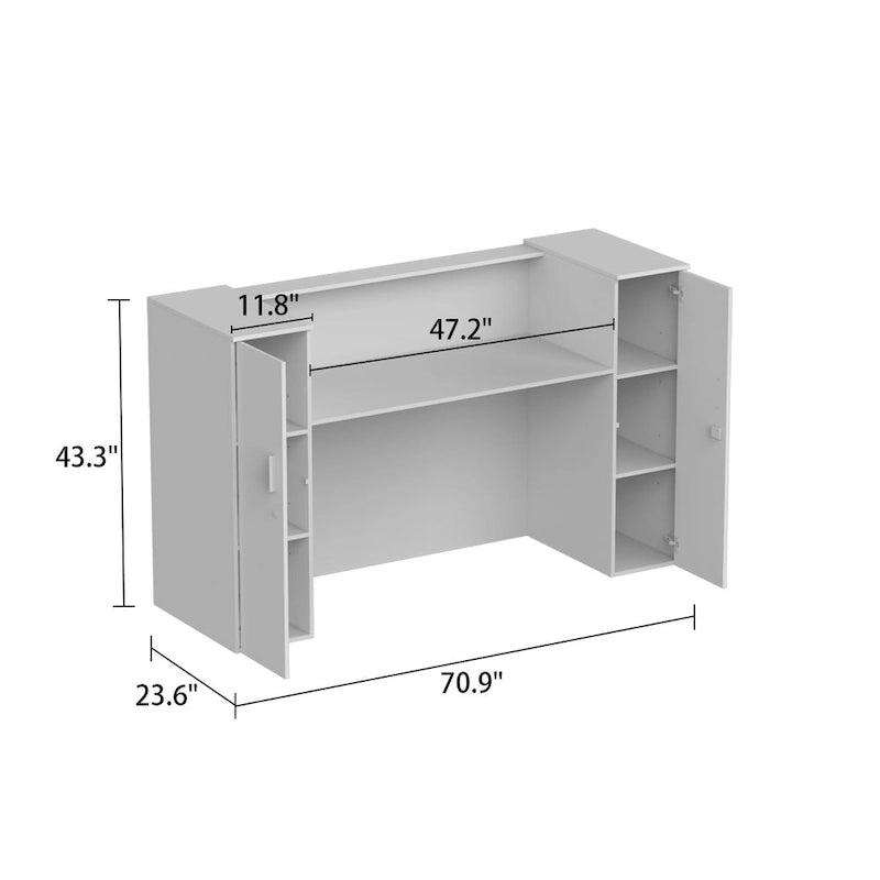 70.9-Inch Large Rectangular Reception Writing Desk