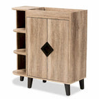 Rustic Oak 2-Door Shoe Storage Cabinet