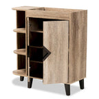 Rustic Oak 2-Door Shoe Storage Cabinet