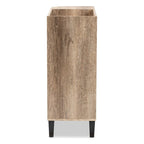 Rustic Oak 2-Door Shoe Storage Cabinet