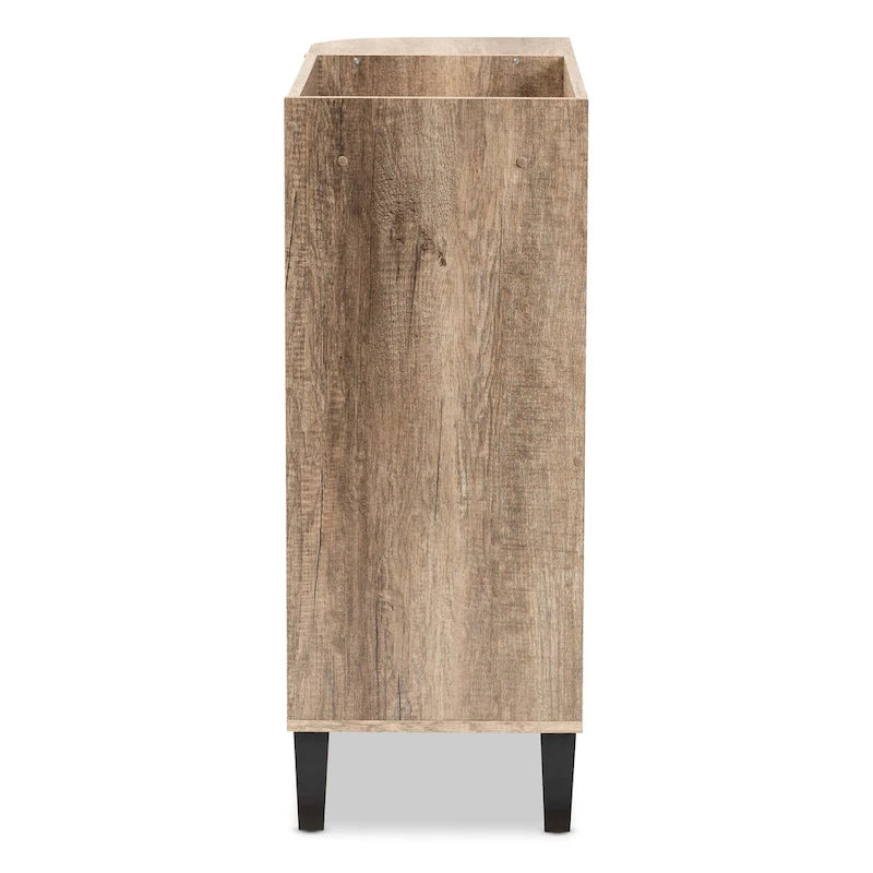 Rustic Oak 2-Door Shoe Storage Cabinet