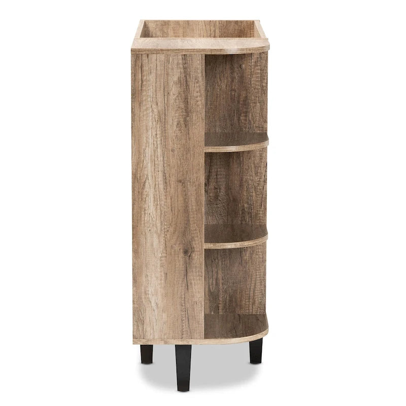 Rustic Oak 2-Door Shoe Storage Cabinet