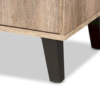 Rustic Oak 2-Door Shoe Storage Cabinet