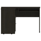 L-Shaped Computer Desk with Open Shelving, 2 Drawers, and Retractable Keyboard Tray