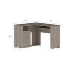 L-Shaped Computer Desk with Open Shelving, 2 Drawers, and Retractable Keyboard Tray