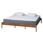 Mid-Century Modern Queen Size Bed Frame in Ash Walnut Finish