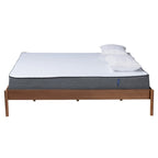 Mid-Century Modern Queen Size Bed Frame in Ash Walnut Finish
