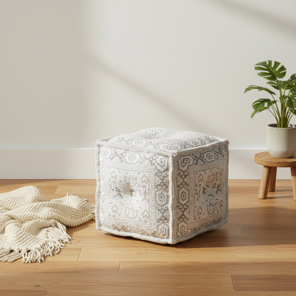 Artistic Weavers Valence Bohemian Oriental White 16 Pouf