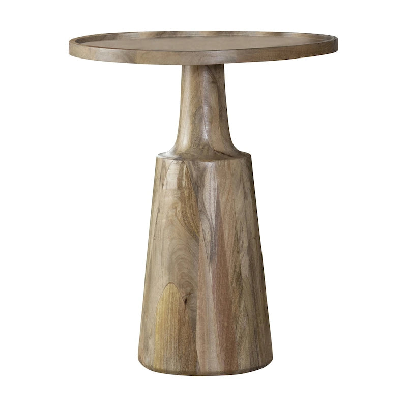 Round Top Pedestal Accent Side Table