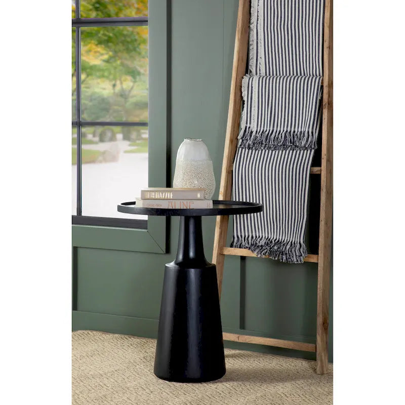 Round Top Pedestal Accent Side Table