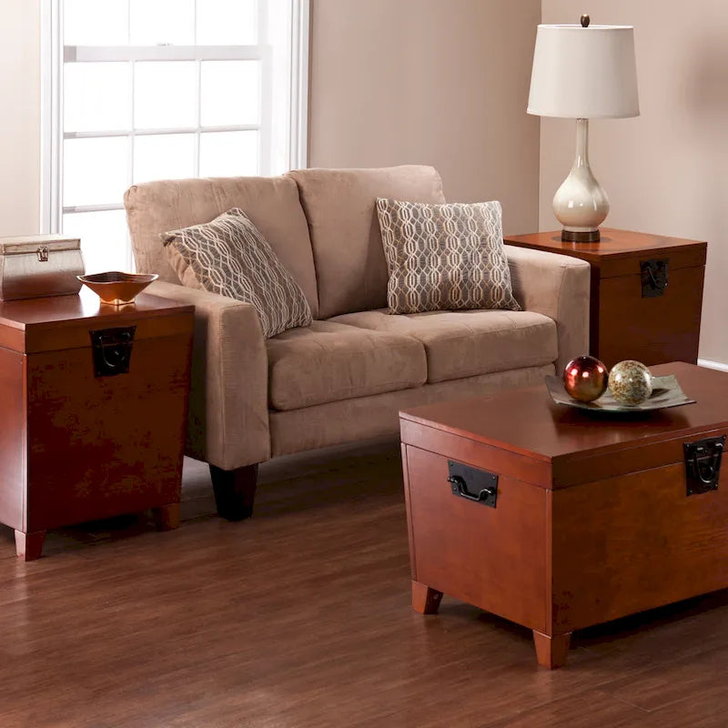 Liatris Oak Wood Trunk Coffee Table and Set of 2 End Tables