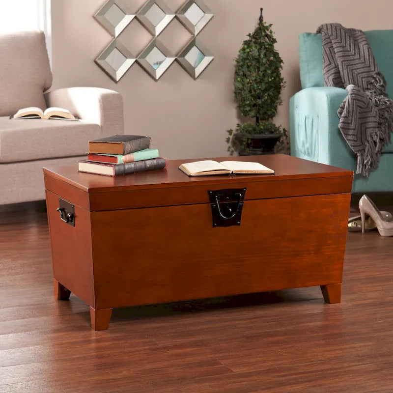 Oak Wood Trunk Coffee Table with Storage