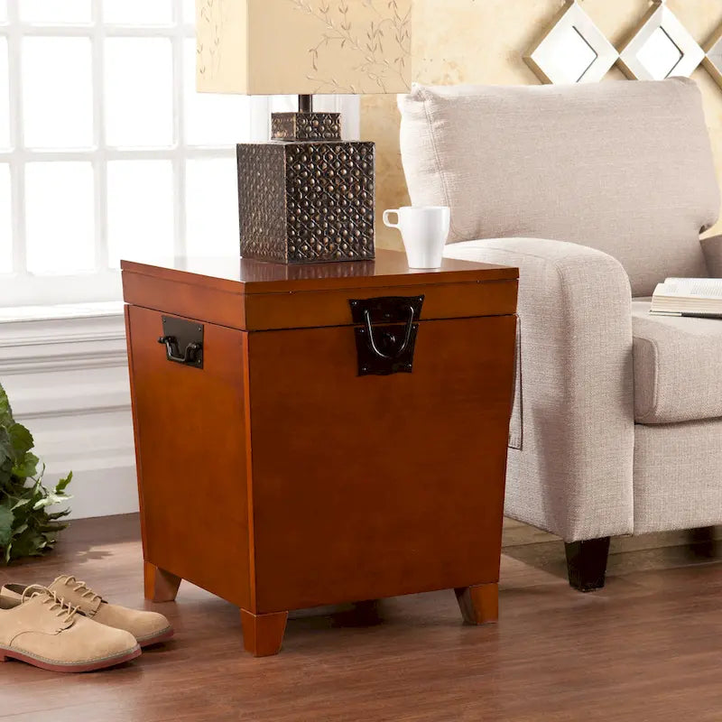 Oak Wood Trunk Coffee Table with Storage