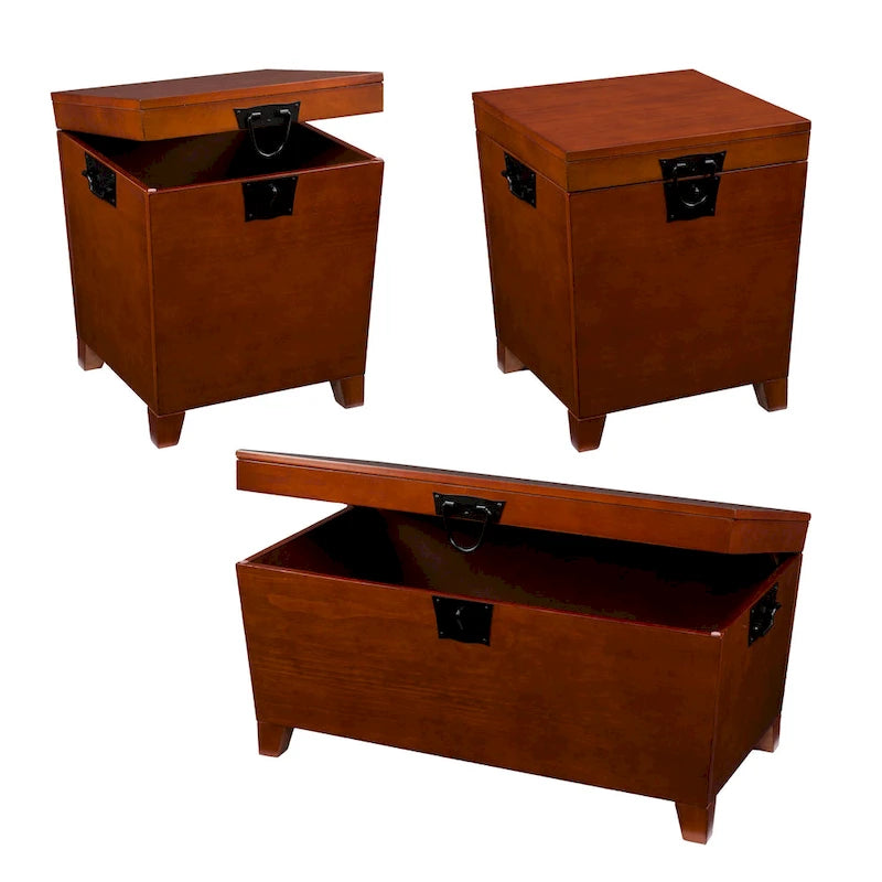 Oak Wood Trunk Coffee Table with Storage