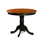 Round Dining Table with Black and Cherry Finish