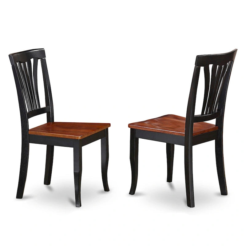 Round Dining Table with Black and Cherry Finish