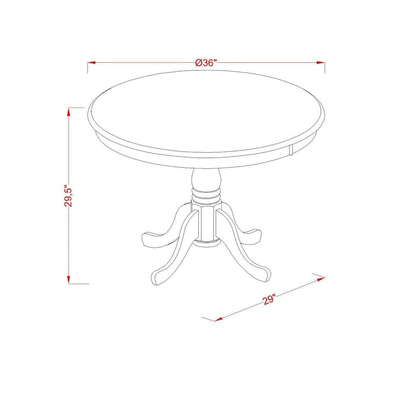 Round Dining Table with Black and Cherry Finish