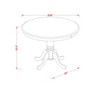 Round Dining Table with Black and Cherry Finish