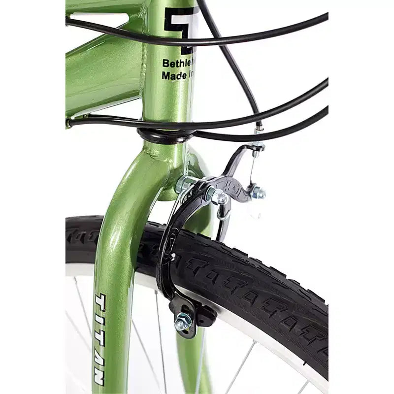 VTT femme Titan Bikes Wildcat 12 vitesses avec selle réglable, vert citron/noir
