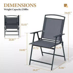 Crestlive Products Set of 2 Patio Folding Dining Chairs Outdoor Portable Sling with Armrest
