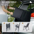Crestlive Products Set of 2 Patio Folding Dining Chairs Outdoor Portable Sling with Armrest