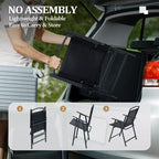 Crestlive Products Set of 2 Patio Folding Dining Chairs Outdoor Portable Sling with Armrest