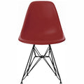 Modern Matte Plastic Accent Dining Chair with Black Wire Chrome Legs
