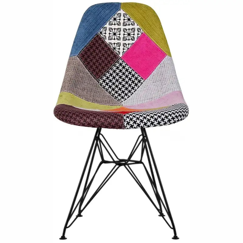 Modern Matte Plastic Accent Dining Chair with Black Wire Chrome Legs