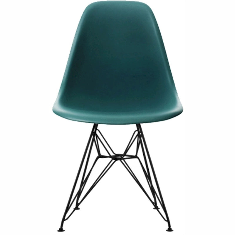 Modern Matte Plastic Accent Dining Chair with Black Wire Chrome Legs
