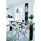 Modern Matte Plastic Accent Dining Chair with Black Wire Chrome Legs