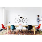 Modern Matte Plastic Accent Dining Chair with Black Wire Chrome Legs