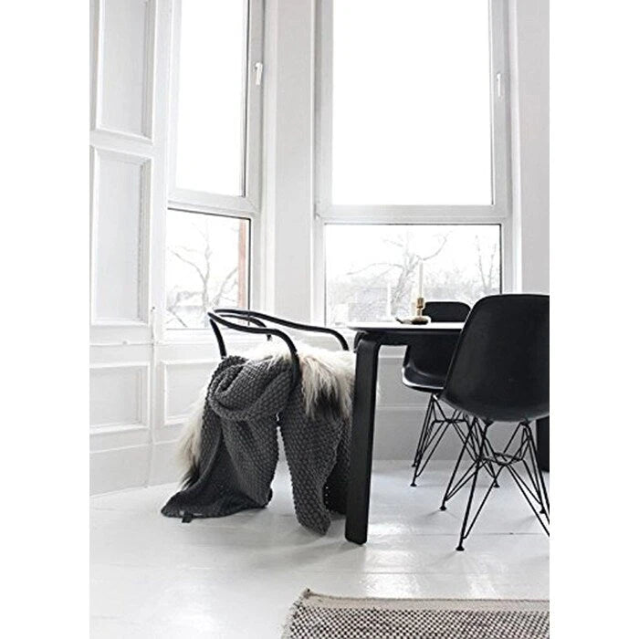 Modern Matte Plastic Accent Dining Chair with Black Wire Chrome Legs