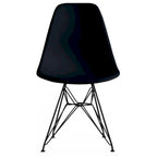Modern Matte Plastic Accent Dining Chair with Black Wire Chrome Legs