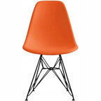 Modern Matte Plastic Accent Dining Chair with Black Wire Chrome Legs