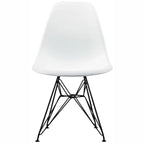 Modern Matte Plastic Accent Dining Chair with Black Wire Chrome Legs
